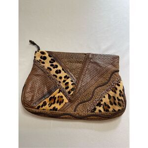 7 Handbags By Dimitri Vintage Leather Leopard Calf Hair Clutch